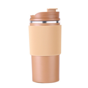 450ml Jieyang Lebo Portable Mode 304 En Acier Inoxydable Double Paroi Vide Boisson Tasse À Café Avec Caoutchouc De Silicone Antidérapant - Product Image 6