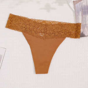 Ropa Interior de Mujer 2025, Nuevo Estilo, Cómoda, Transpirable, en Forma de T, Simple, de Talle Bajo, de Encaje, Sin Costuras, de Punto, de Algodón Puro - Product Image 5