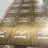 Letreros de Identificación Metálicos Personalizados al por Mayor, Acabado de Latón Antiguo Electrochapado, Ideal para Plazas Comerciales, Hoteles