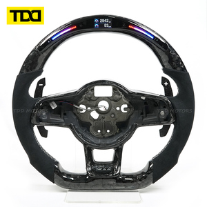 พวงมาลัยคาร์บอนไฟเบอร์ TDD แบบฟอร์จ พร้อมไฟ LED และลายฟอร์จสีดำ สำหรับรถโฟล์คสวาเกน กอล์ฟ MK7 ปี 2018-2021 แบบสั่งทำพิเศษ - Product Image 2