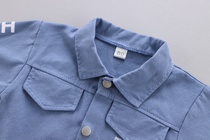 Ropa Infantil al por Mayor, Conjunto de Tres Piezas para Bebés, Traje de Chaqueta Azul para Niños - Product Image 2