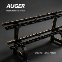 Support de rangement pour haltères AUGER Commercial à 2 niveaux pour 10 paires, en acier robuste avec protections