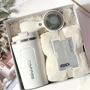 Regalos de cumpleaños Recuerdo de boda, Set Regalo de San Valentín Stay Cool Gift Set Tazas de abanico portátiles Paraguas de sol/ - Product Image 4