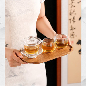 Venta al por mayor de vidrio de colores Gongfu juego de té completo de elaboración de cerveza Gaiwan Cups Fair Cup Enterprise Business Gift - Product Image 3