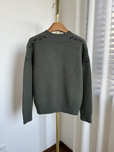 <span class=keywords><strong>Pull</strong></span> en cachemire épais à col rond LP Nan Friend, petit modèle, vert, avec broderie crochet, style coréen, pour l'hiver - Product Image 2