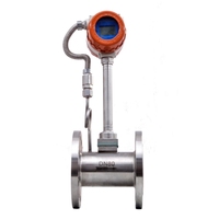 Medidor de flujo de vapor de gas por precesión de vórtice para agua líquida sanitaria industrial de China, medidor de remolino sumergible 485 enchufable OEM para fluidos y aire