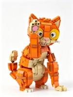 Kit de Construcción de Gato Adorable y Esponjoso, Juguetes Educativos para Niños, Manualidades, Regalo Coleccionable, Decoración, Modelo, Adorno