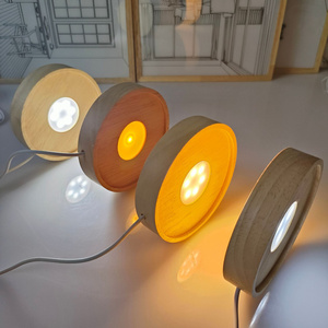 10cm vòng khuếch tán Hội Đồng Quản trị LED bằng gỗ ánh sáng cơ sở cho pha lê hiển thị Glass <span class=keywords><strong>cup</strong></span> trang trí bức tượng nhỏ ánh sáng cơ sở đèn bàn - Product Image 2