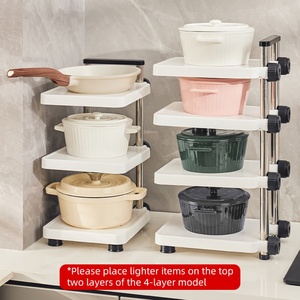 New Pot Rack Pot Organizer <b>Under</b> Sink Kitchen Sink Organizer Kitchen Rack Steel Pot Holder Sink Rack Accessories Cookware - Product Image 5