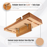 Großhandel Natürliches Akazienholz Couch-Tablett Handgefertigter Clip-On Sofa-Armtisch Platzsparender Wohnzimmer-Organizer für Zuhause Geschenk