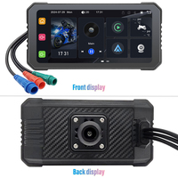 Navegador para Motocicleta de 6.25'' con CarPlay Inalámbrico, Android Auto, Cámara Dual, Grabadora, TPMS, Resistente al Agua IP67