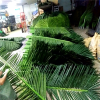 Vente en gros d'usine : Feuilles de palmier artificielles personnalisées, grandes, anti-UV, feuilles de palmier dattier tropicales artificielles