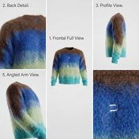 Farbverlauf Flauschiger Mohair-Pullover Rundhals-Ombré-Strickpullover Winter-Warm Großhandel Großbestellung Maßgefertigte Strickware