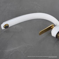 Robinet de lavabo monocommande en céramique blanc haut de gamme, design créatif et minimaliste, pour eau froide et chaude