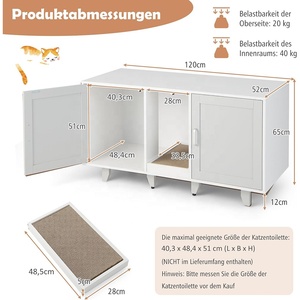 Vente en gros de meubles pour animaux de compagnie modernes et bon marché, en bois blanc, cachés à l'intérieur, avec bac à litière fermé, maison pour <span class=keywords><strong>chat</strong></span> - Product Image 6