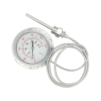 Stainless Steel Liquid Filled Food Temperature Gauge Pressure Thermometer With Capillary Tube Industrial Display