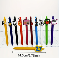 Lot de 20/30 stylos à thème instruments de musique, stylo créatif en PVC souple avec patch adhésif, stylo neutre pour étudiants, papeterie d'écriture, stylo à bille