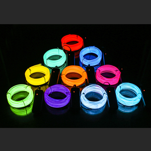 Kit de Cable Electroluminiscente DIY, 5 Metros, Cortable, con Carcasa para Baterías AA, Cable EL de 5mm de Diámetro, 10 Colores, Suave/Flexible - Product Image 4