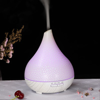 Diffuseur d'huiles essentielles à motif craquelé, humidificateur ultrasonique d'aromathérapie, diffuseur d'arômes 400 ml à ouverture inclinée