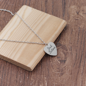 Collar con Colgante ZRM Fashion <span class=keywords><strong>Soul</strong></span> Sister, Diseño de Corazón con Letras 'Best Partner', Estilo Punk, Joyería de Aleación de Zinc para Regalo de Mejor Amiga - Product Image 2
