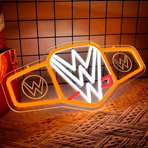 In Stock Insegna al Neon LED per Wrestling, Decorazione da Parete con Cinture e Loghi da Wrestling dai Colori Vivaci, Insegne al Neon Personalizzate - Product Image 2