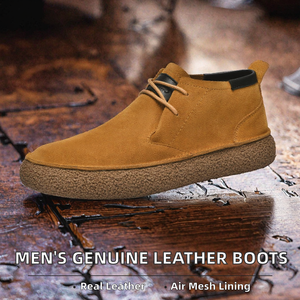 Botas de Tobillo con Cremallera de Cuero Genuino para Hombre, Talla Grande, Suministro de Fábrica A3, Bordadas a Mano, Transpirables, con Entresuela de EVA, Disponibles en Stock - Product Image 2