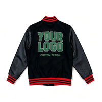 Veste universitaire personnalisée avec logo, manches en cuir PU texture crocodile, veste de baseball Letterman, broderie personnalisée, manteau universitaire