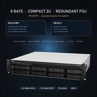   Serveur NAS RackStation 2U 8 baies RS1221+ RS1221RP+ avec processeur AMD Ryzen V1500B pour stockage réseau d'entreprise