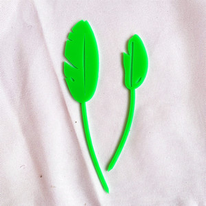 Honey And Sweetness Cake Decoration Green <b>Leaf</b> Acrylic Birthday Plug-in Party Supplies - Product Image 5