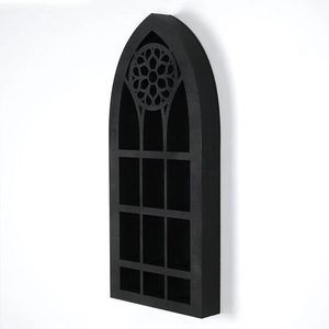 Gothic Wooden Wall <b>Shelf</b> 42x18cm Multi-layer Display <b>Rack</b> For Crystals And Decorations Living Room Storage - Product Image 4