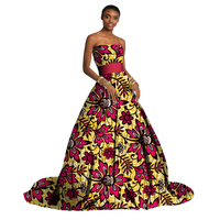 Kain kain Afrika cetak lilin Ankara etnis 6 yard untuk gaun pesta dan kain pelapis DIY kain cetak hijau Afrika