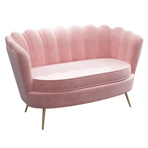 Meubles de restaurant commerciaux modernes, sièges en velours rose et vert, canapé en velours, pieds dorés, table à manger en marbre pour café <span class=keywords><strong>bistrot</strong></span> - Product Image 6