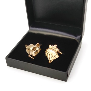 高級カスタムロゴメンズスーツシャツカフリンクスゴールドブラックシルバーメタルスタッズボタンカフスリンクセット結婚記念日 - Product Image 5