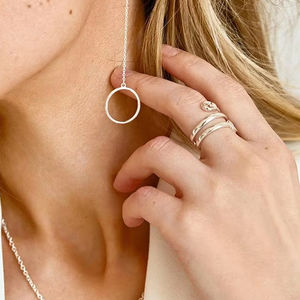 Bijoux pour Amateurs d'Équitation, Anneau à Deux Fer à Cheval en Véritable Argent Poli, 3 Cercles, pour Mariages et Fêtes - Product Image 2