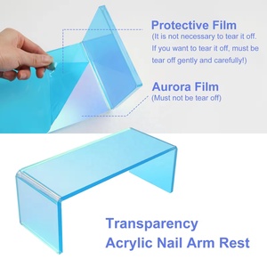 Commercio all'ingrosso nordico moderno <span class=keywords><strong>semplice</strong></span> arcobaleno acrilico espositore salone strumento per Manicure porta cuscini per unghie bracciolo - Product Image 4