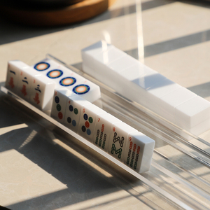 Tuiles de <span class=keywords><strong>Mahjong</strong></span> personnalisées en acrylique de style chinois, singapourien et malaisien, <span class=keywords><strong>Mahjong</strong></span> américain avec poussoir, en vente - Product Image 6