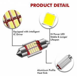 Usine 10 SMD LED universel Super lumineux <span class=keywords><strong>d</strong></span>ôme <span class=keywords><strong>ampoule</strong></span> lampe pour intérieur de voiture 6000k température de couleur 2 ans <span class=keywords><strong>porte</strong></span>-feston inclus - Product Image 3