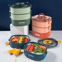 Boîte à lunch chauffante électronique portable Icen S04 à trois niveaux (1-3L) en acier inoxydable sans BPA avec couvercle en plastique