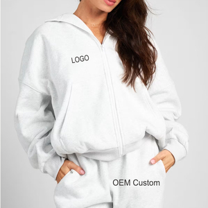 <span class=keywords><strong>Felpa</strong></span> <span class=keywords><strong>con</strong></span> Cappuccio Unisex Oversize <span class=keywords><strong>con</strong></span> <span class=keywords><strong>Zip</strong></span> e Logo Personalizzato, in Morbido Pile di Cotone e Poliestere, Vestibilità Ampia per Donna - Product Image 1