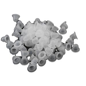 100 pièces de coupelles en silicone souples jetables en forme de U pour encre de tatouage, coupelles de pigment pour microblading, accessoires PMU - Product Image 1