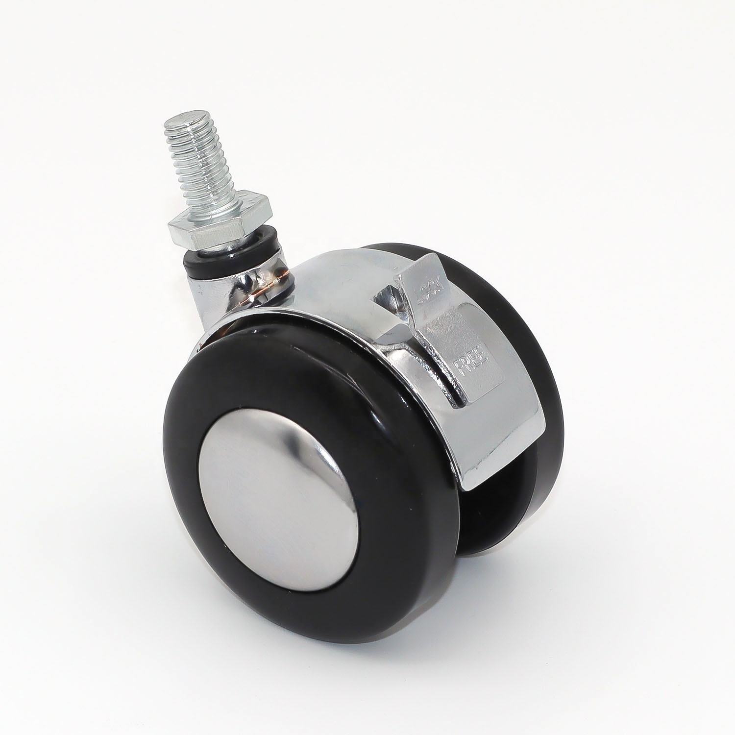 40mm Zinc Alloy Furniture Caster Wheels with Brake 50mm Chrome Chair Casters for Bedroom for School Hospital Living Room Hotel