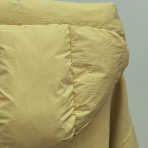 Giacca Imbottita in Lana per Donna - Cappotto Invernale Ibrido Multimateriale, Parka Trapuntato Giallo Senape - Logo Personalizzato - Product Image 6