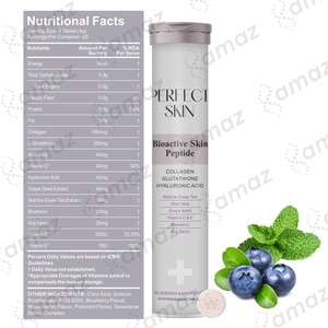 Amaz OEM Private Label L-glutathion Vitaminen Bruistabletten Huidverlichtende Bosbes Collageen Bruistabletten - Product Image 3