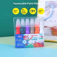 Nouveaux stylos acryliques à presser 12 couleurs, capacité 25 ml, modèle 70804-12, vente en gros pour kit de peinture DIY pour enfants et étudiants