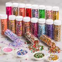 Vente en gros de confettis comestibles arc-en-ciel mélangés pour la décoration de gâteaux et les décorations de cupcakes, confettis mélangés
