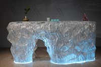 Mesa de Bar con Iluminación LED en Forma de Cueva con Aspecto de Cristal Hecho a Mano para Diseño de Área de Entretenimiento de Villa de Comida Fina de Club Nocturno