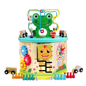 special offer Baby wooden lacquer multifunctional large winding bead treasure box for infant learning educational toys for kid
