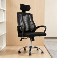 Silla de Oficina Moderna y Cómoda para Computadora, con Base Cromada y Malla, para Uso en Escritorio, para Oficina en Casa
