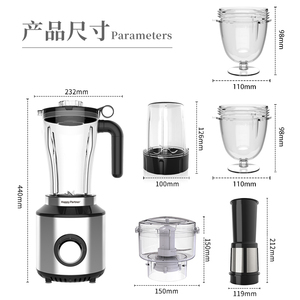 Mixeur multifonctionnel 6-en-1 HappyPartner, mixeur, moulin à épices, blender alimentaire, presse-agrumes électrique, mixeur pour smoothies - Product Image 5