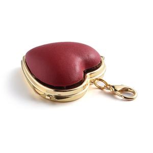 Chinese Factory High Quality Rose Red Decorative Gift Heart Shape Shiny Leather Sublimation <b>Keychain</b> - Product Image 5